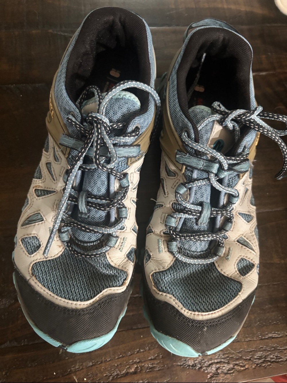 Merrell Light Blue and Gray Hiking Sneakers